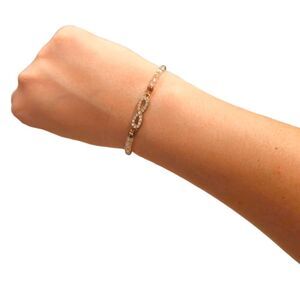 Rhinestone Infinity Beaded Adjustable Bracelet